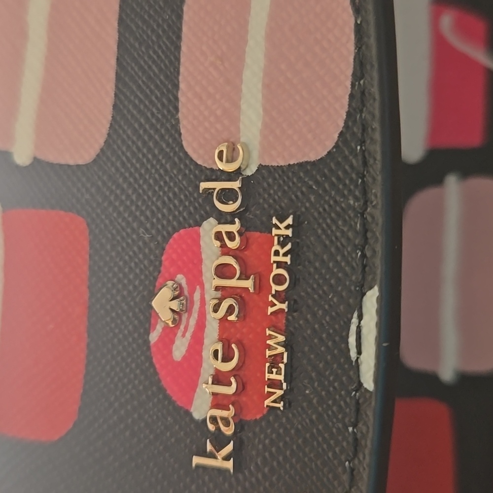 Kate Spade Black and Pink Macaron Print Bag